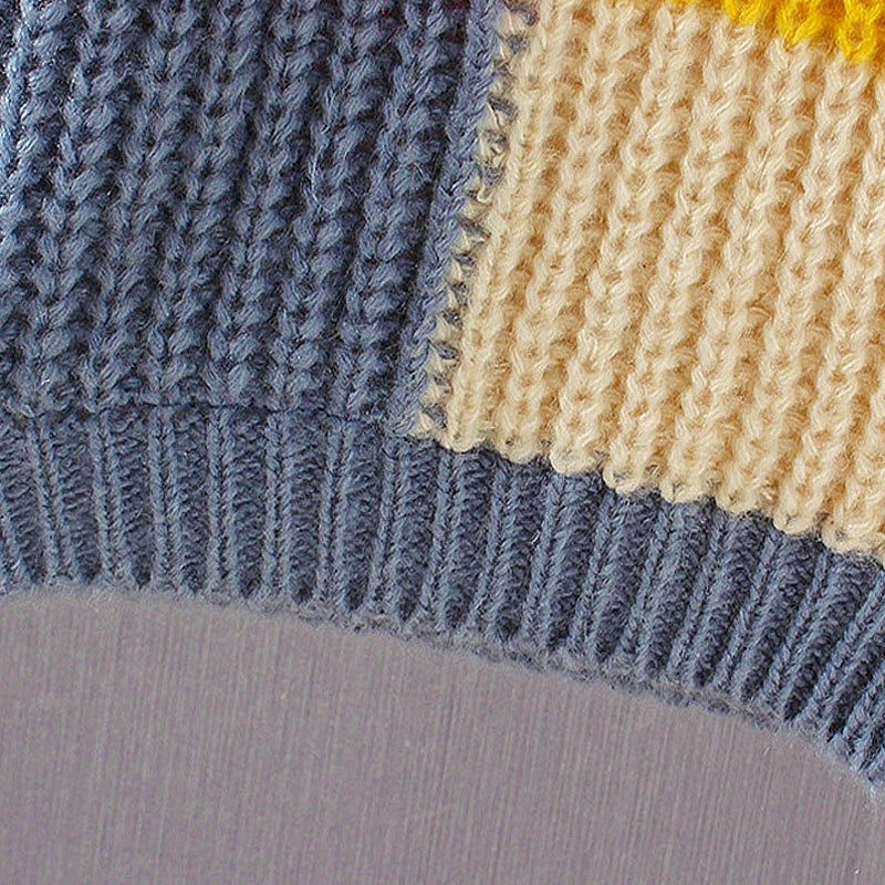 Stylish Rainbow Knitted Baby Sweater