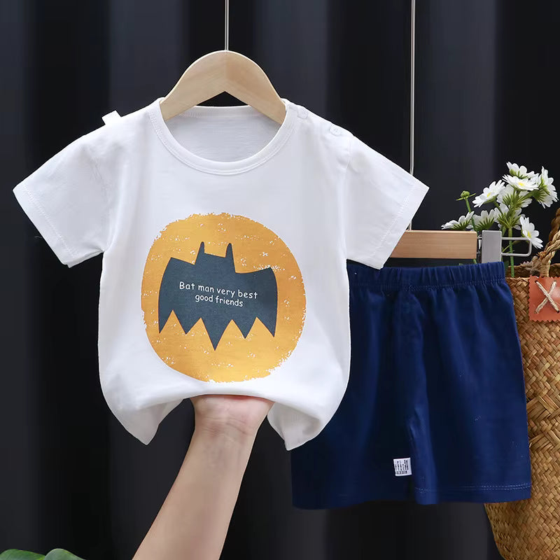 Bat Hero Print T-Shirt and Shorts Set