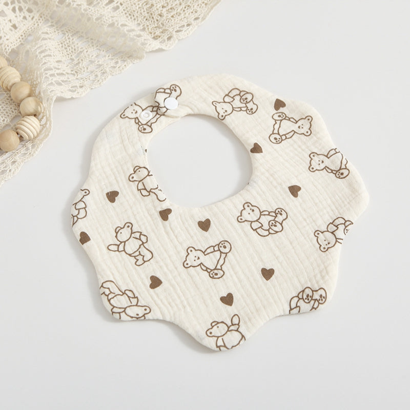 Teddy Bear Print Super Absorbent Baby Bib