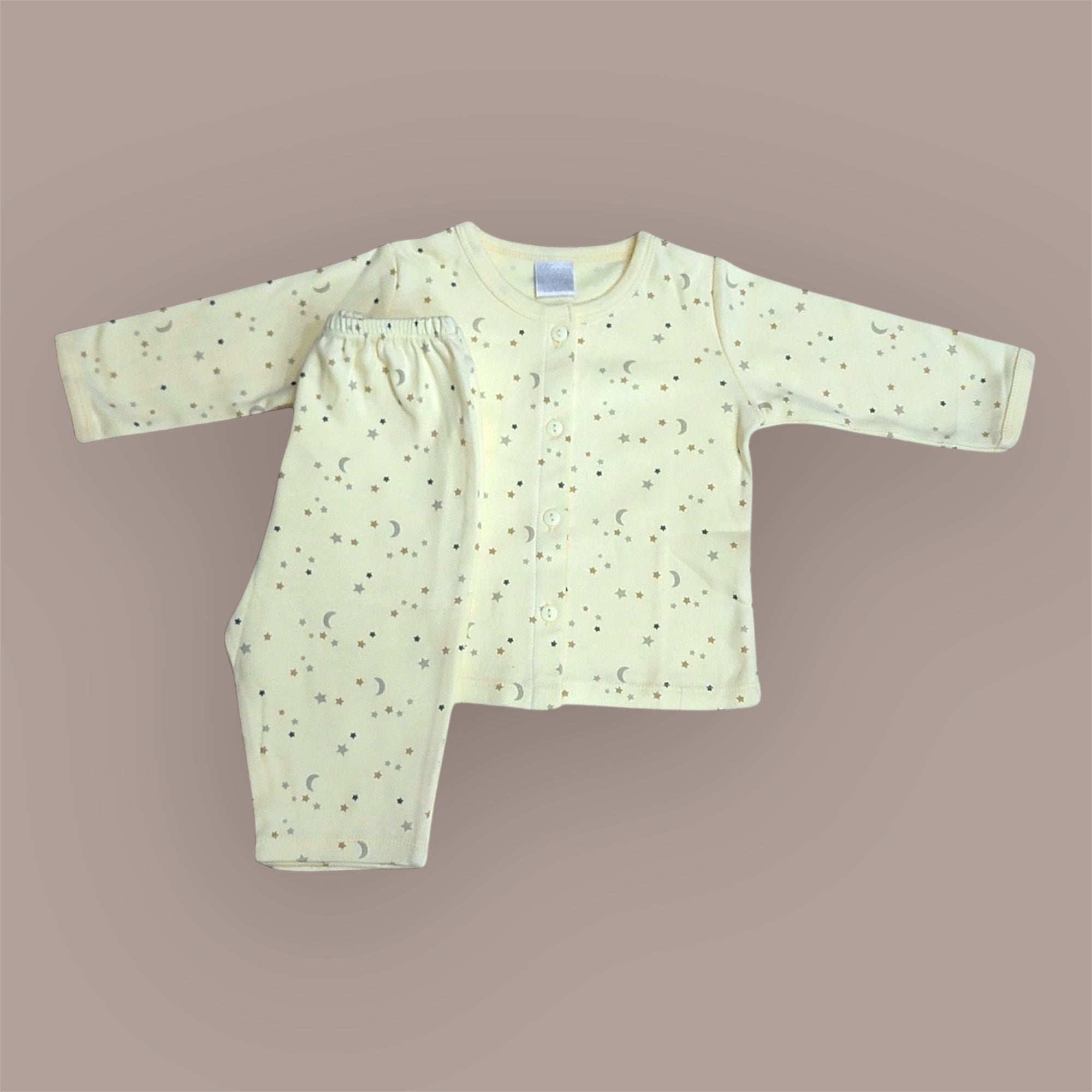 Moon and Star Printed Full Sleeves Shirt and Pajama Set