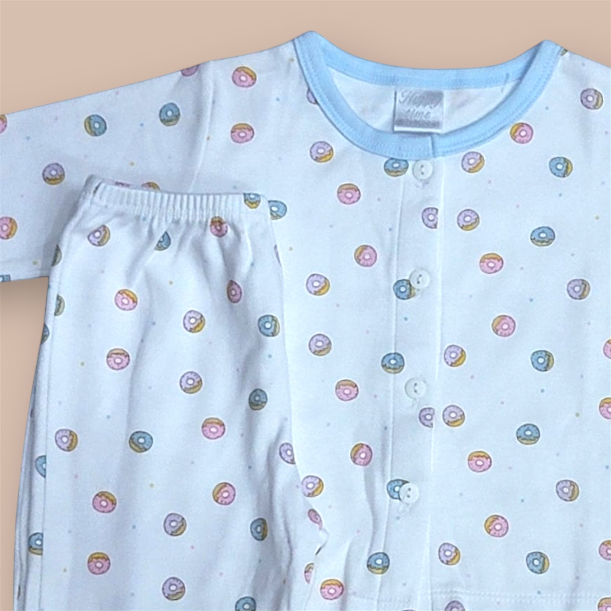 Donut Printed Full Sleeves Shirt and Pajama Set