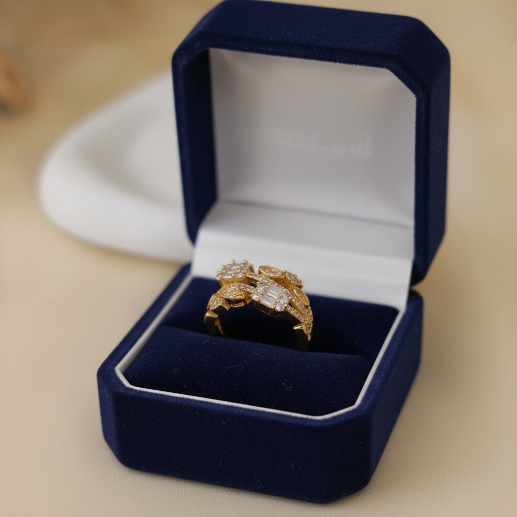 Ring with Marquise & Rectangular Crystal Accents