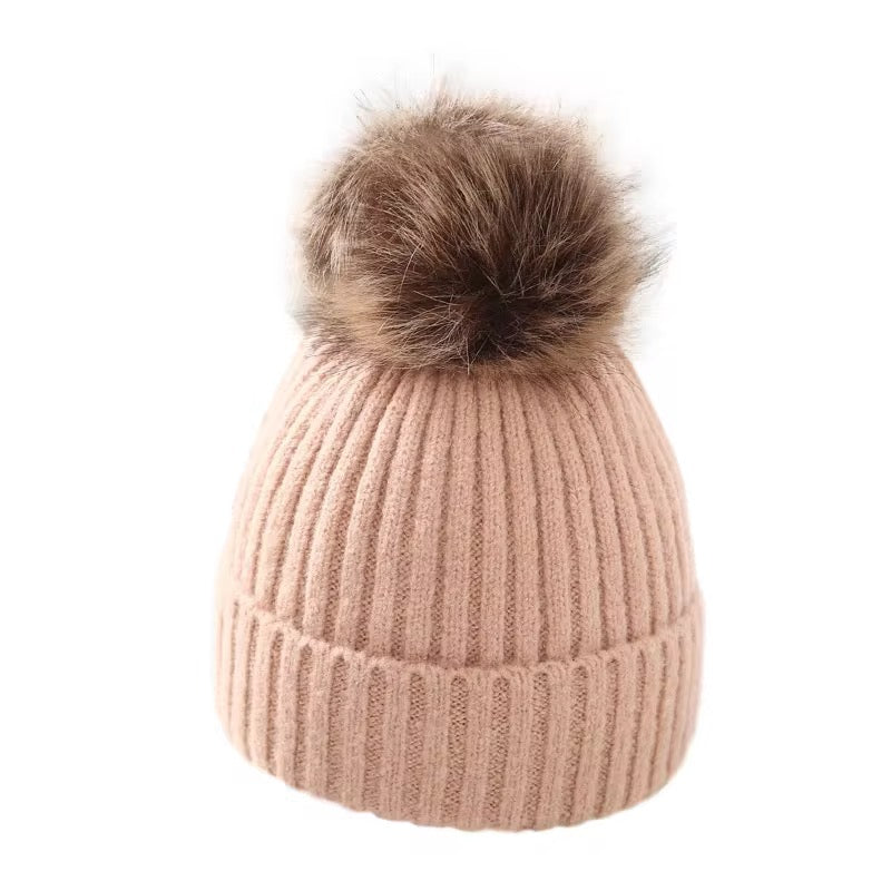 Toddler Winter Knit Hat with Pompom