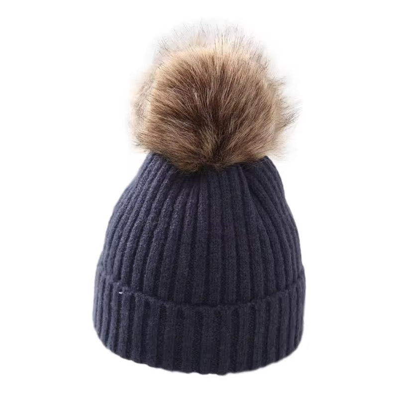 Toddler Winter Knit Hat with Pompom