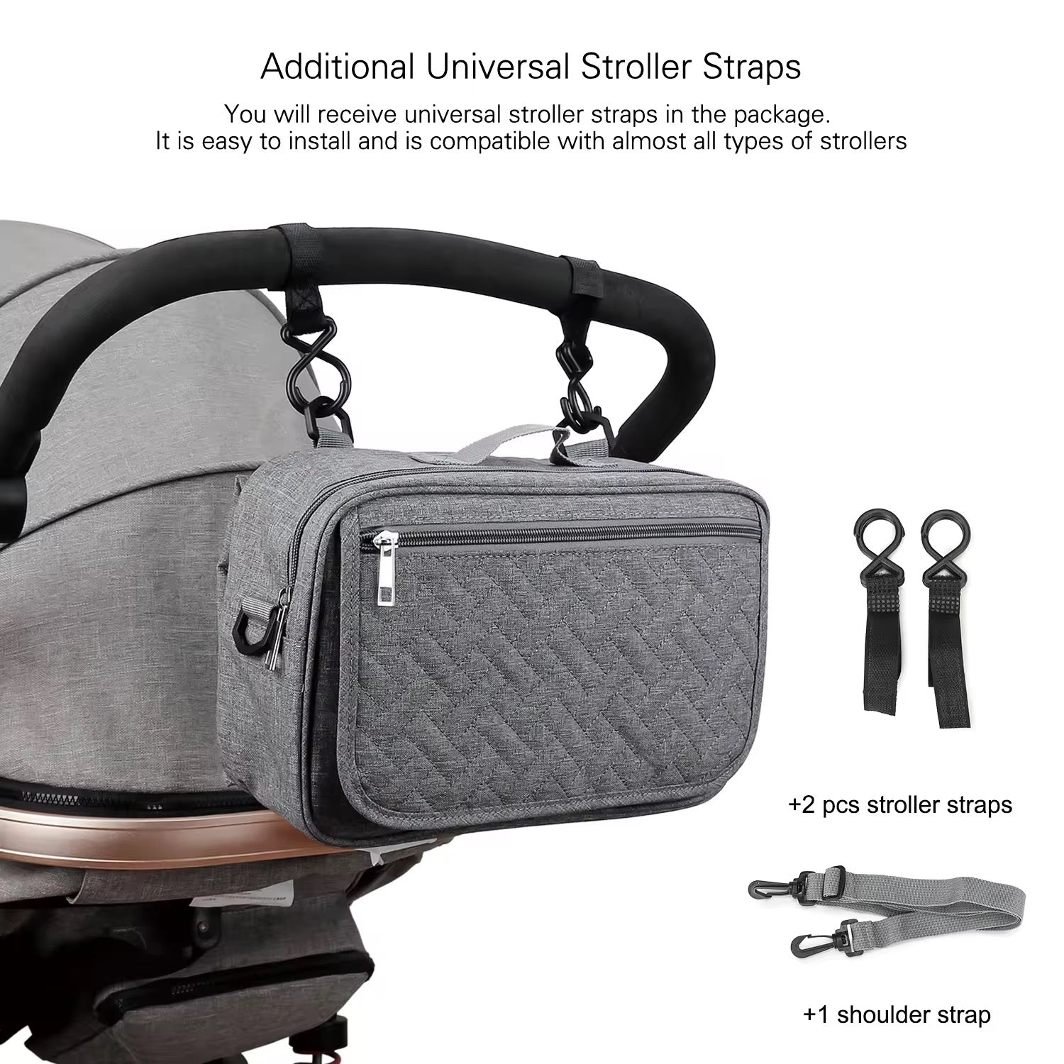 Adjustable Shoulder Small Diaper Bag wih Changing Mat