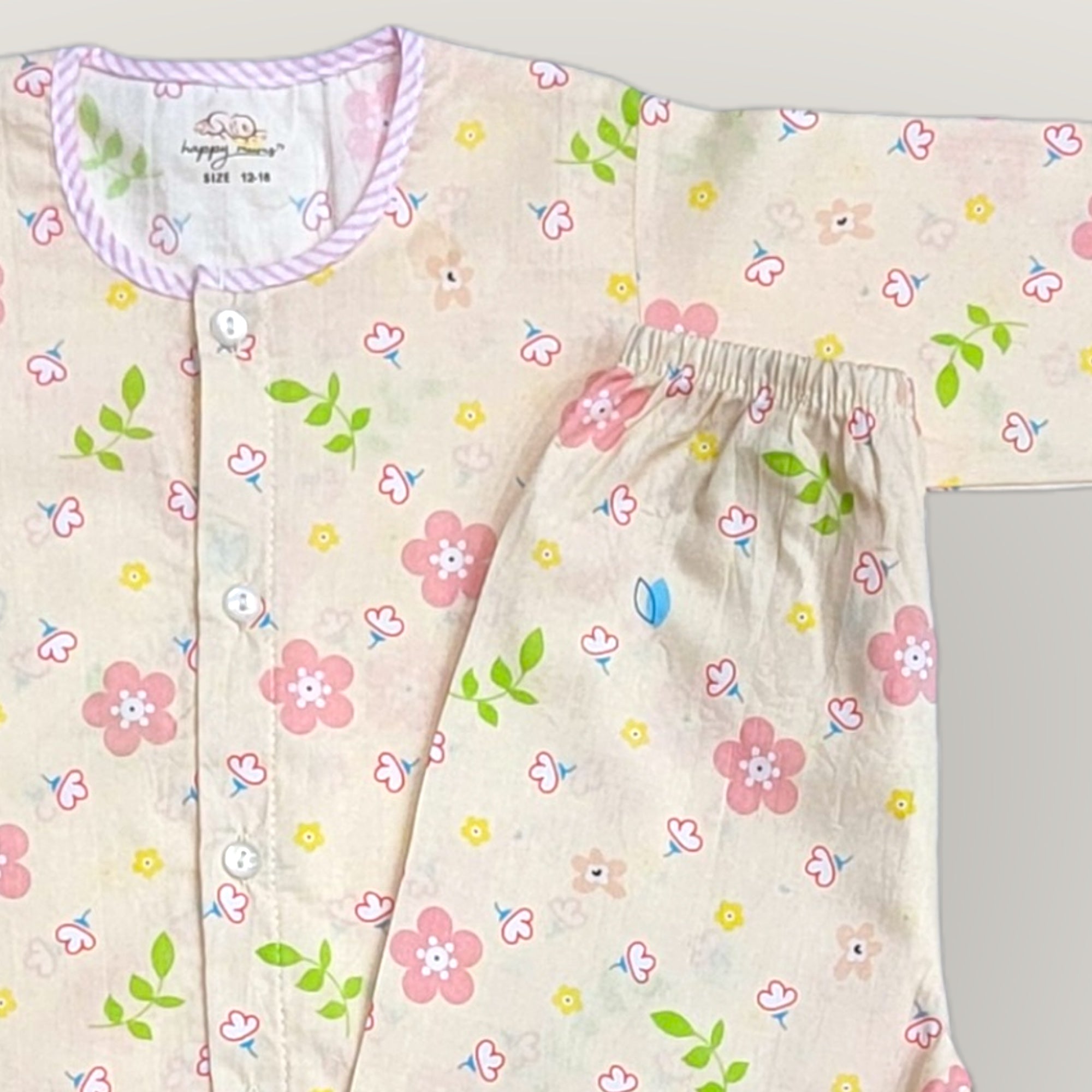 Floral Print Full Sleeves Cotton Shirt and Pajama Set
