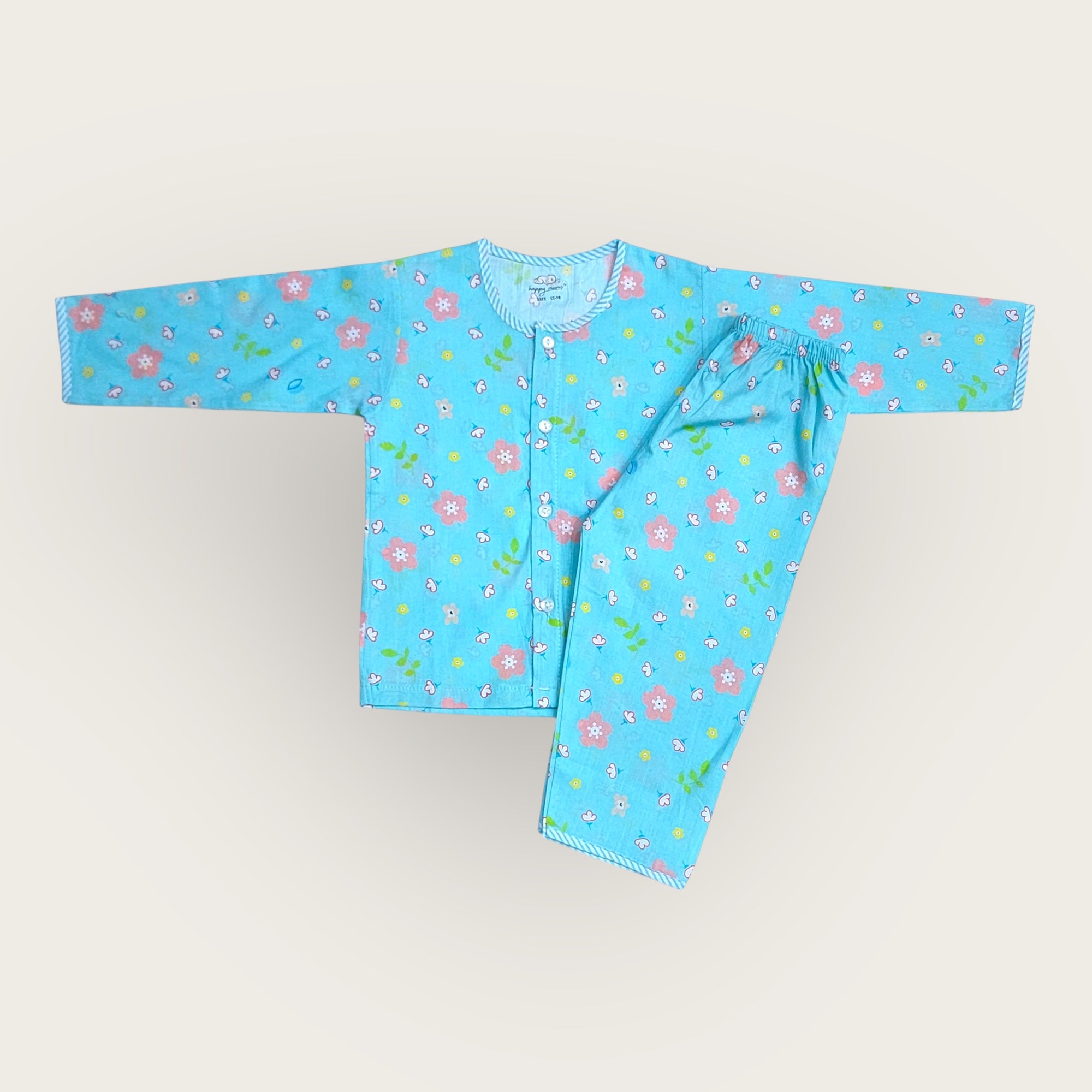 Floral Print Full Sleeves Cotton Shirt and Pajama Set