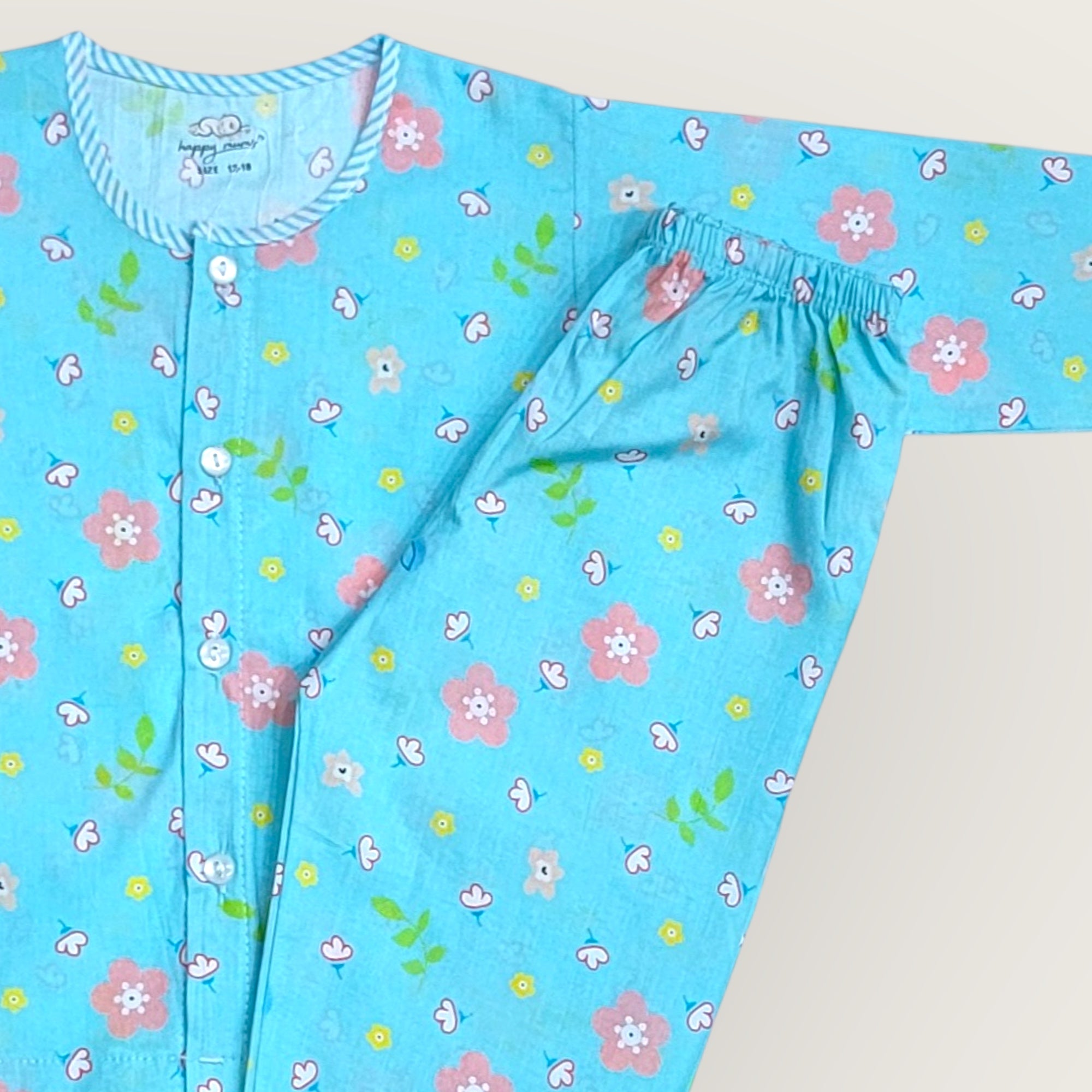 Floral Print Full Sleeves Cotton Shirt and Pajama Set