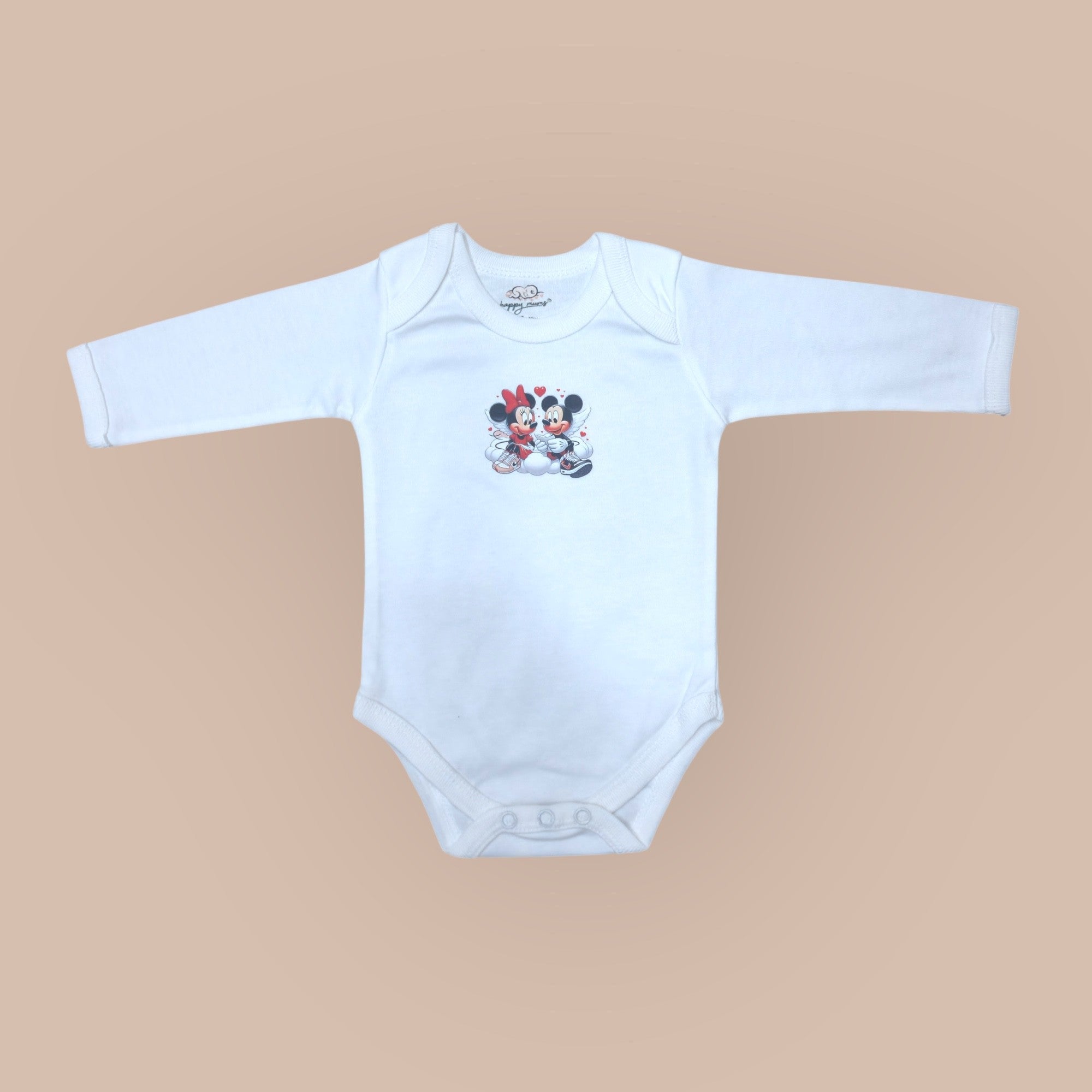 Mickey and Minnie Mouse Printed Full Sleeves Body Suit
